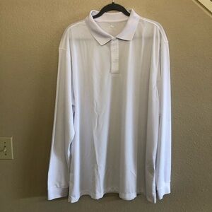 Tri-Mountain Performance Mens White Vital Long Sleeve Polo Shirt Size 2XL